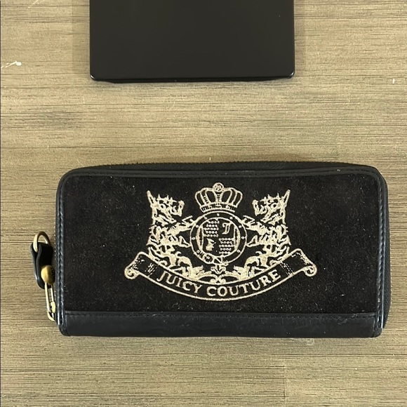 Juicy Couture Handbags - Juicy Couture Brown Velour Zip-Around Wallet